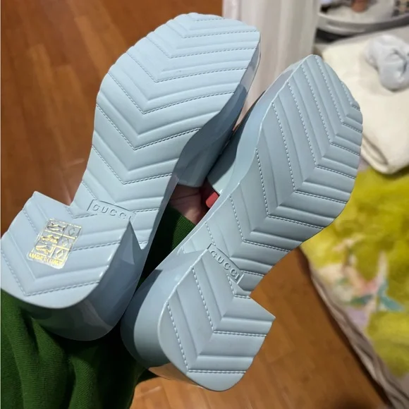 Gucci Women's Light Blue Mules - Picture 7 of 7